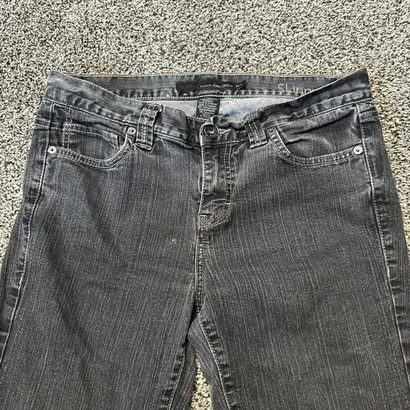 Calvin Klein Womens‎ Jeans Skinny Size 30/10 Dark Denim Pants 33x29 - Picture 2 of 8
